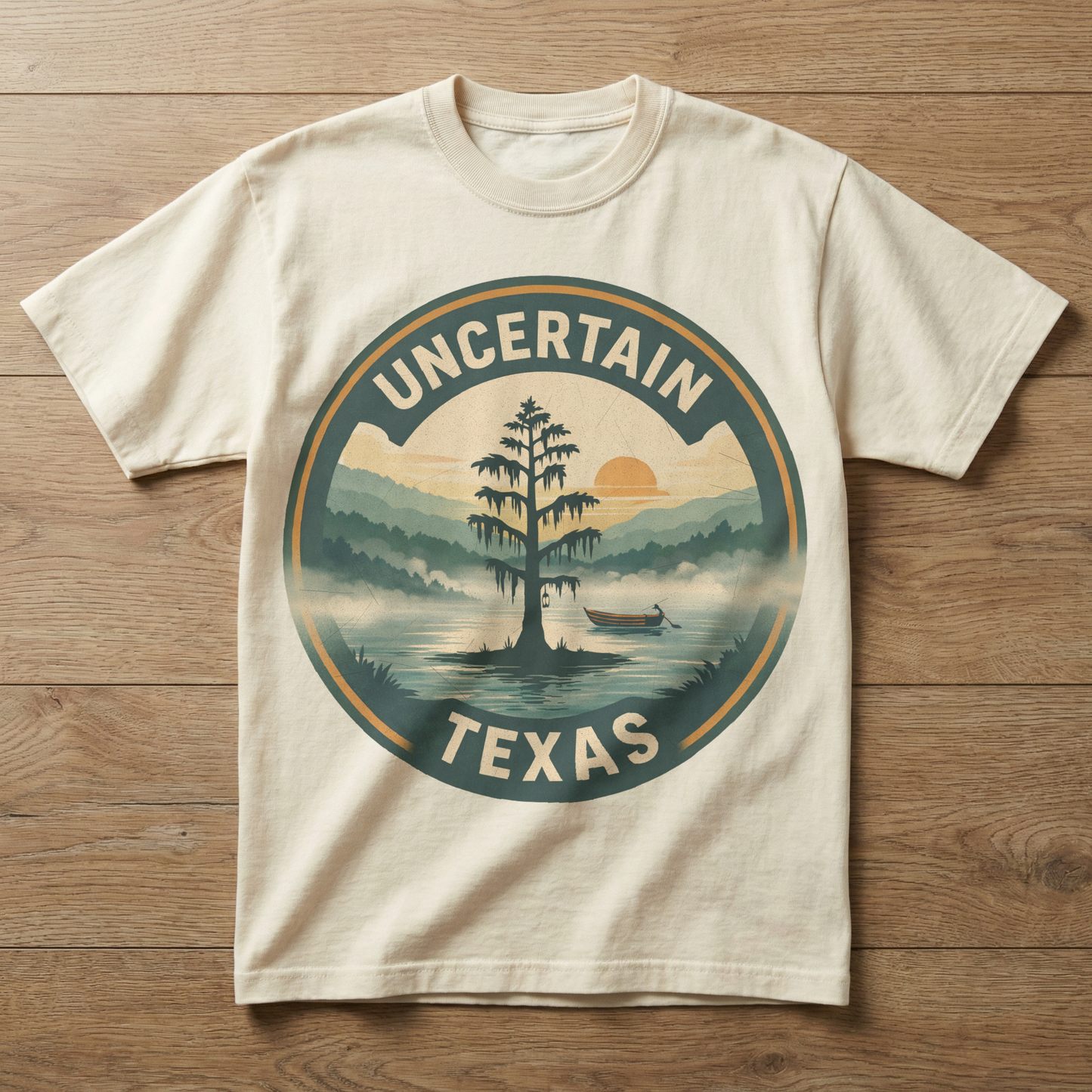 Uncertain, TX - Lone Cypress Badge T-shirt
