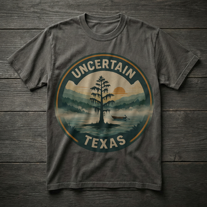 Uncertain, TX - Lone Cypress Badge T-shirt