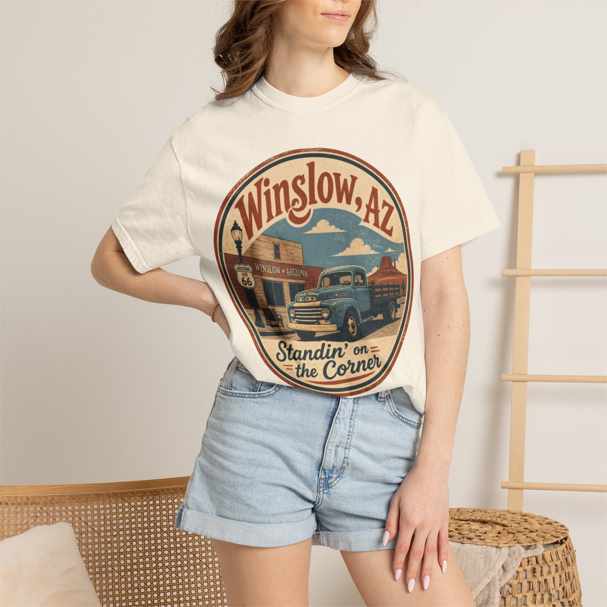 Winslow, AZ – Standin On The Corner – Ivory person-5-context