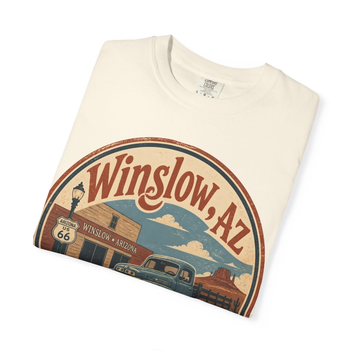 Winslow, AZ – Standin On The Corner – Ivory folded
